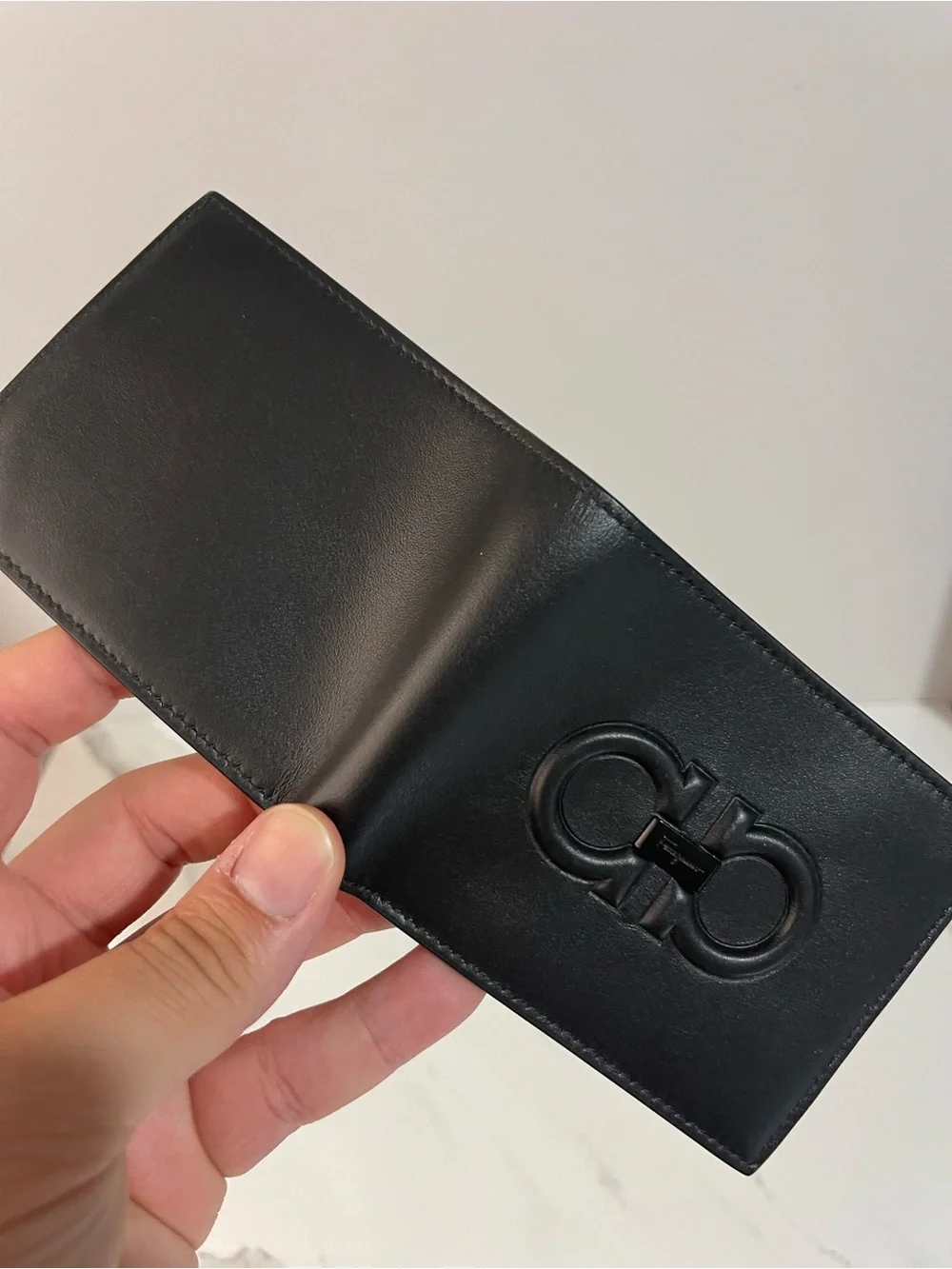 Salvatore Ferragamo Black Leather Bifold Wallet